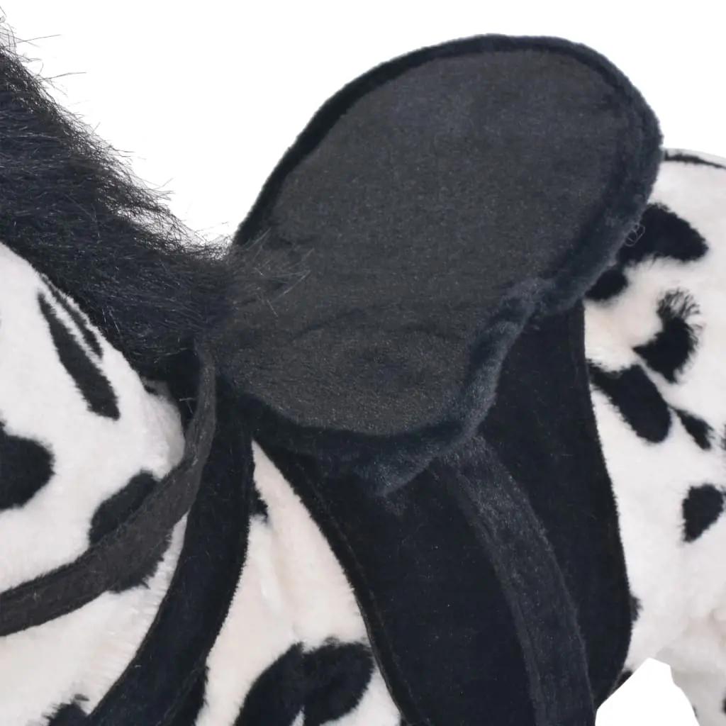 Speelgoedpaard staand XXL pluche zwart en wit (5)