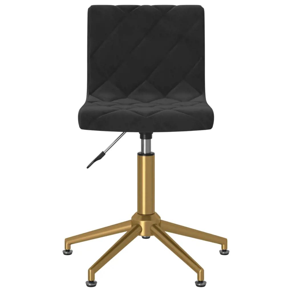 Kantoorstoel draaibaar fluweel zwart (3)