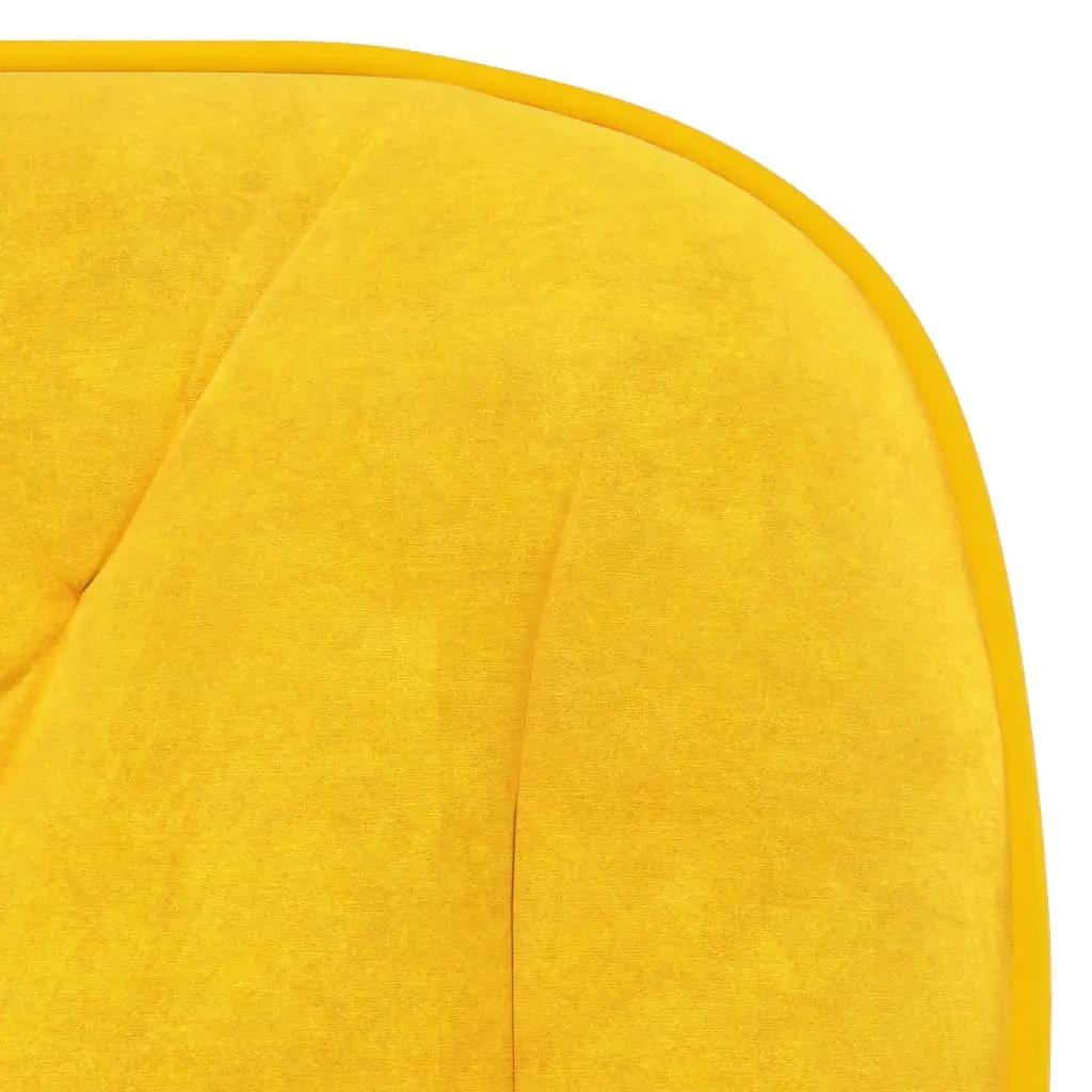 Kantoorstoel draaibaar fluweel geel (7)