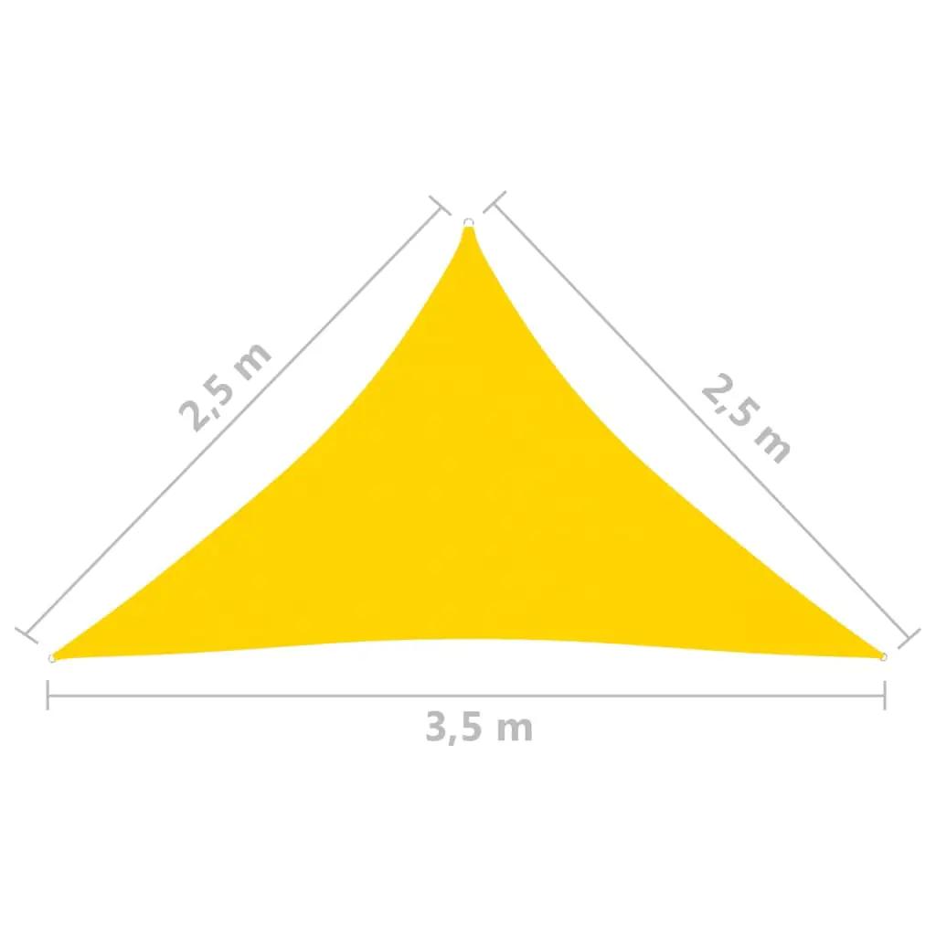 Zonnescherm driehoekig 2,5x2,5x3,5 m oxford stof geel (6)