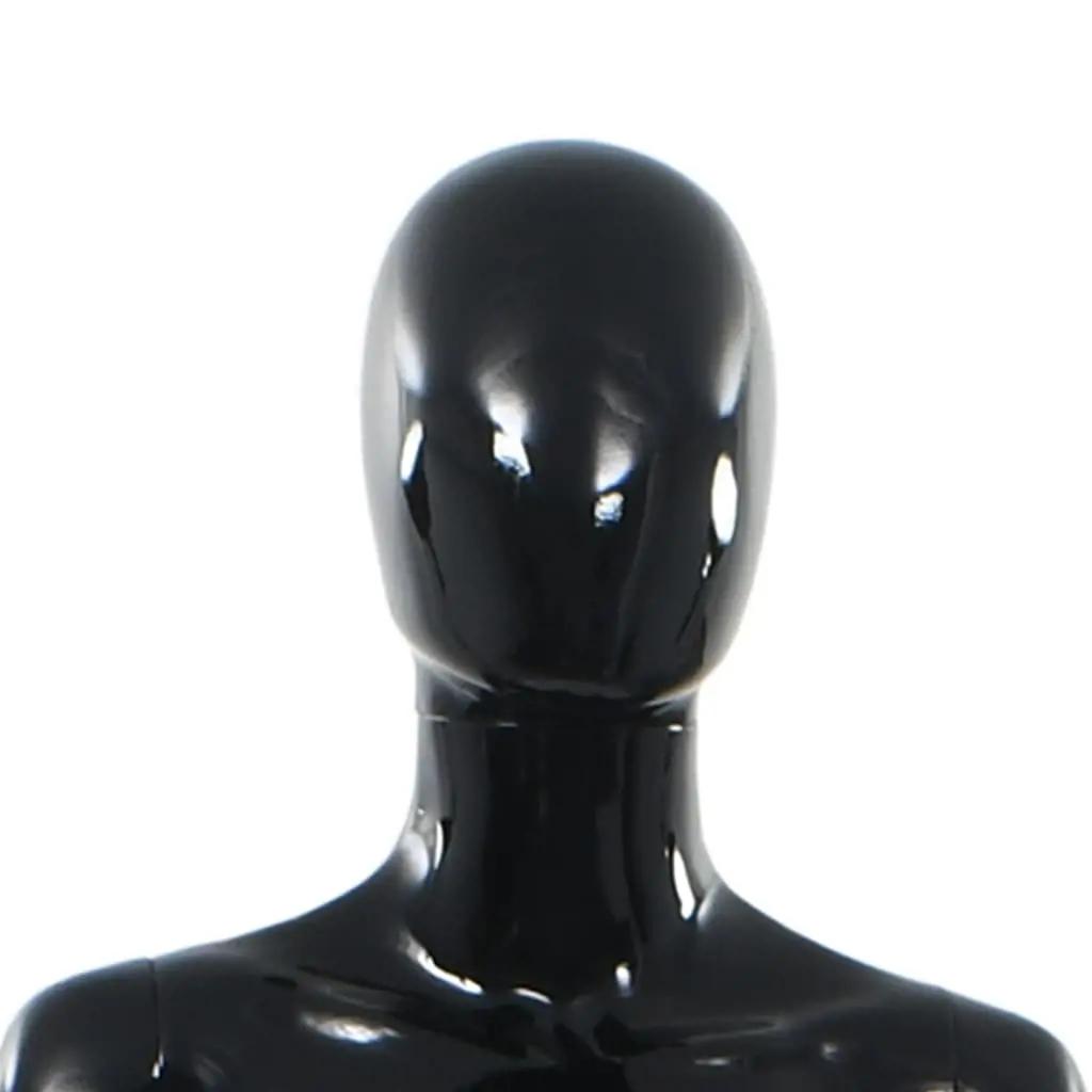 Etalagepop vrouwelijk met glazen voet 175 cm glanzend zwart (8)