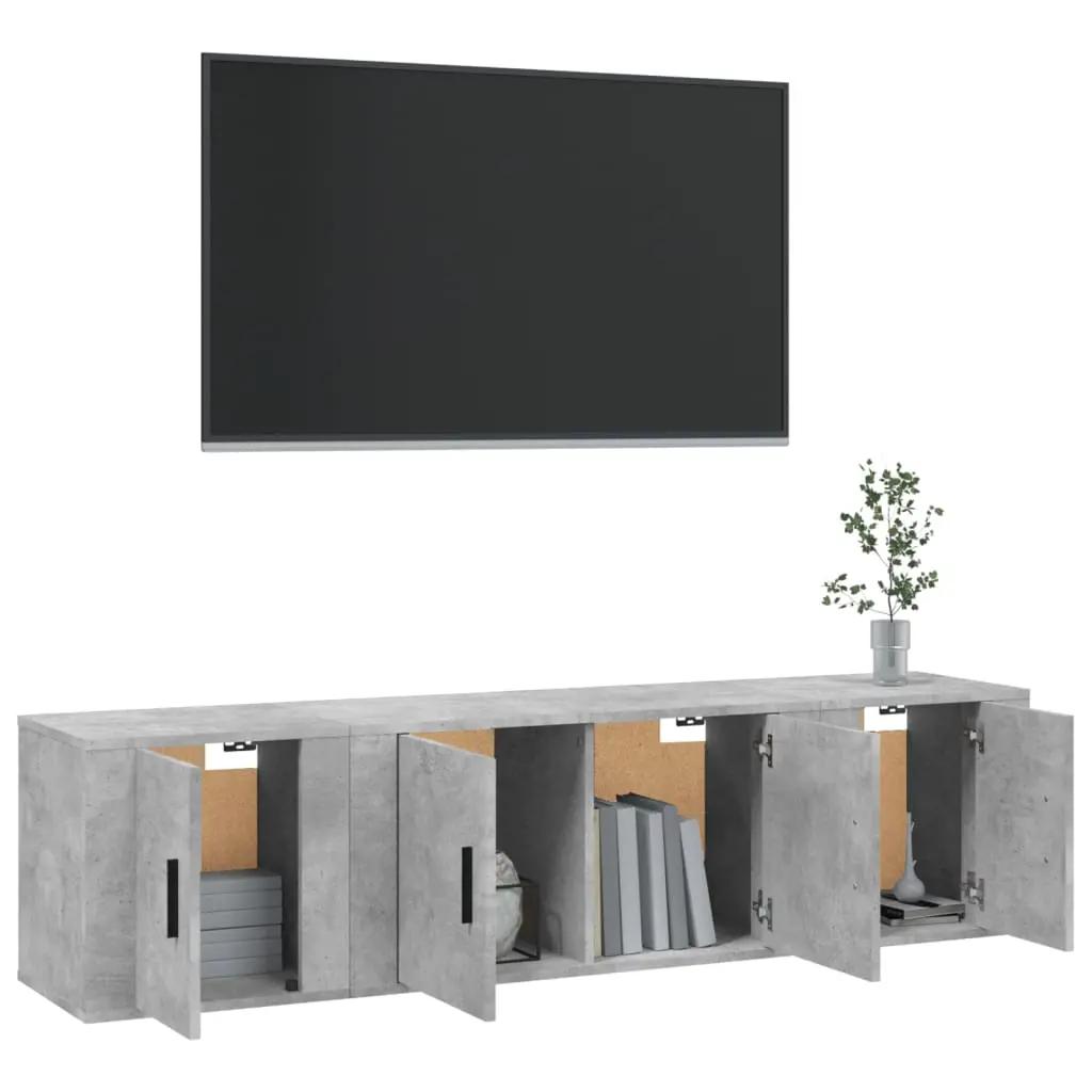 3-delige Tv-meubelset bewerkt hout betongrijs (3)