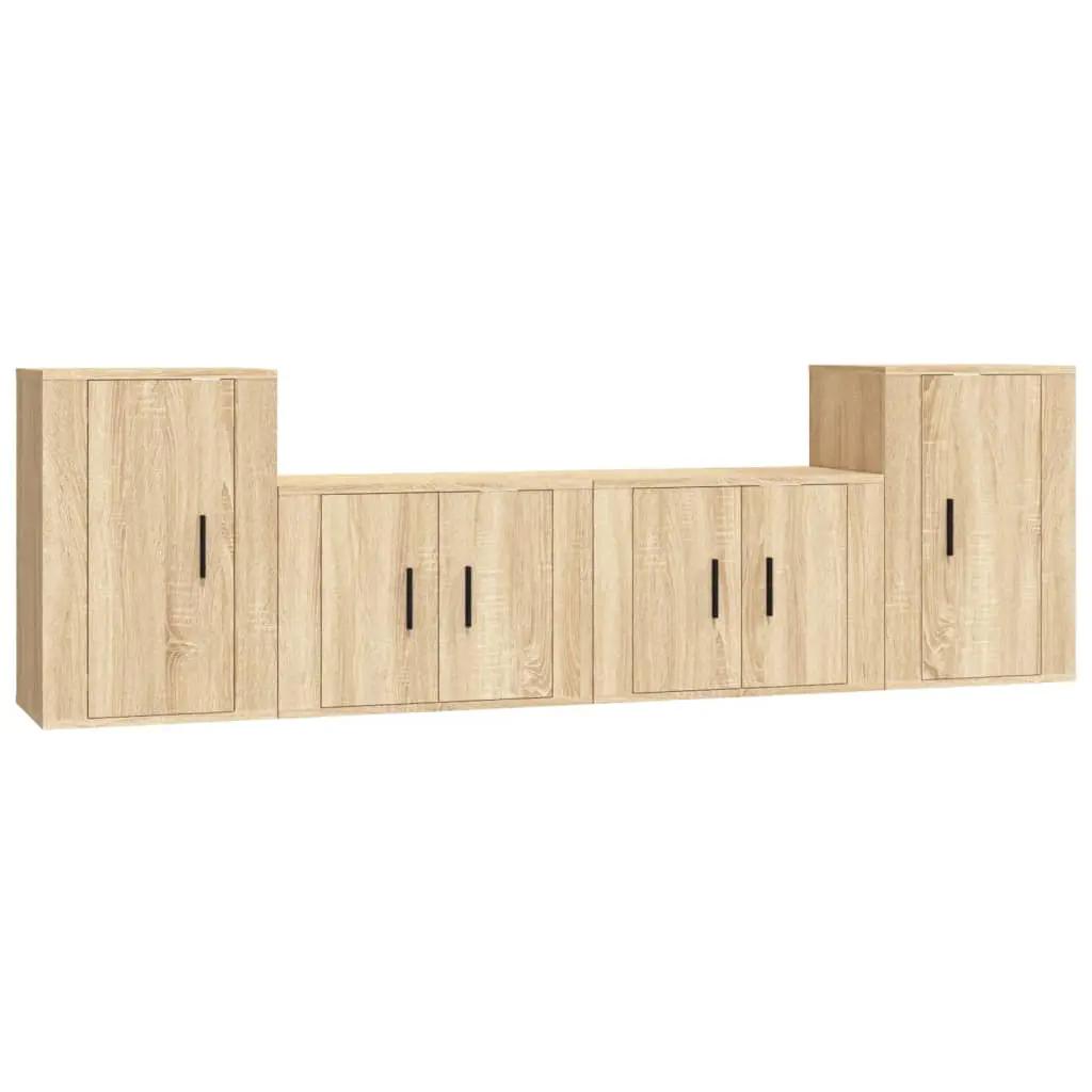 4-delige Tv-meubelset bewerkt hout sonoma eikenkleurig (2)