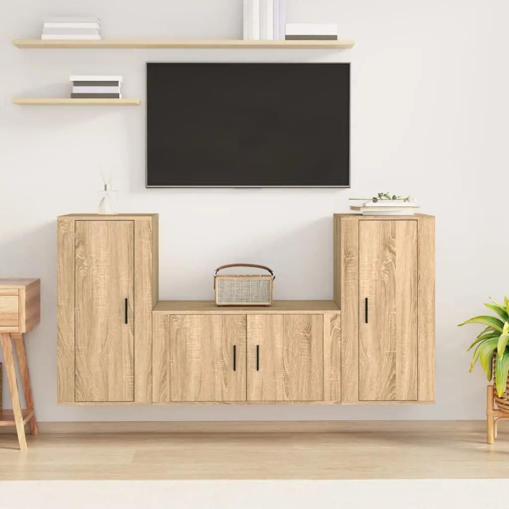 3-delige Tv-meubelset bewerkt hout sonoma eikenkleurig (1)