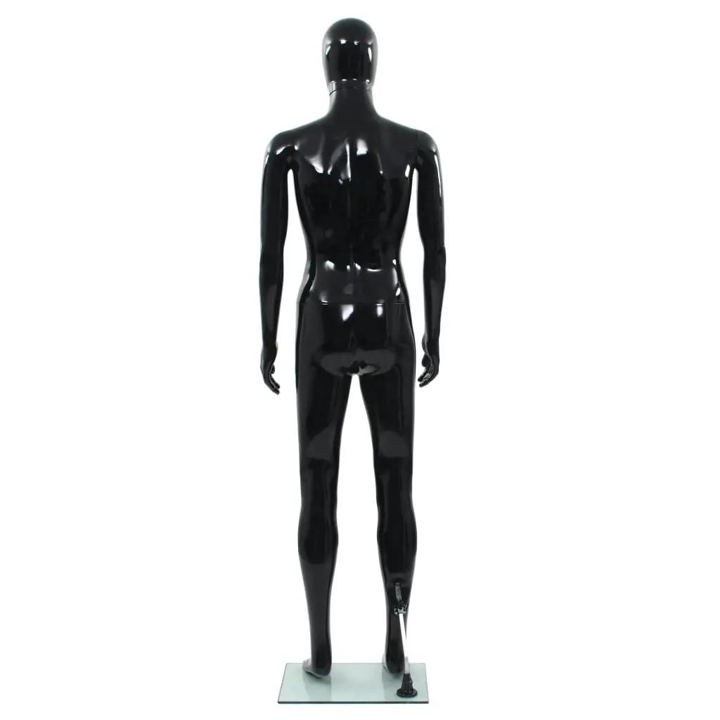 Etalagepop mannelijk met glazen voet 185 cm glanzend zwart (4)
