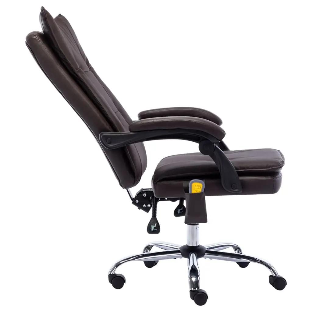 Massage kantoorstoel kunstleer bruin (5)
