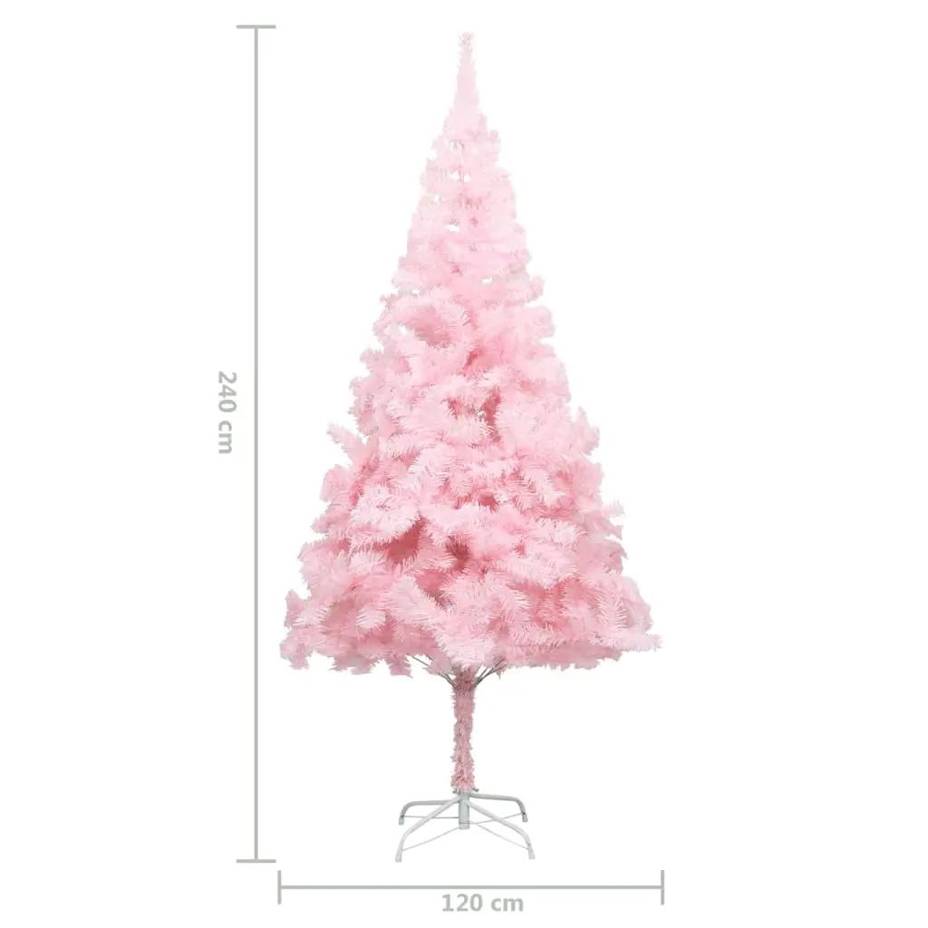 Kunstkerstboom met standaard 240 cm PVC roze (5)