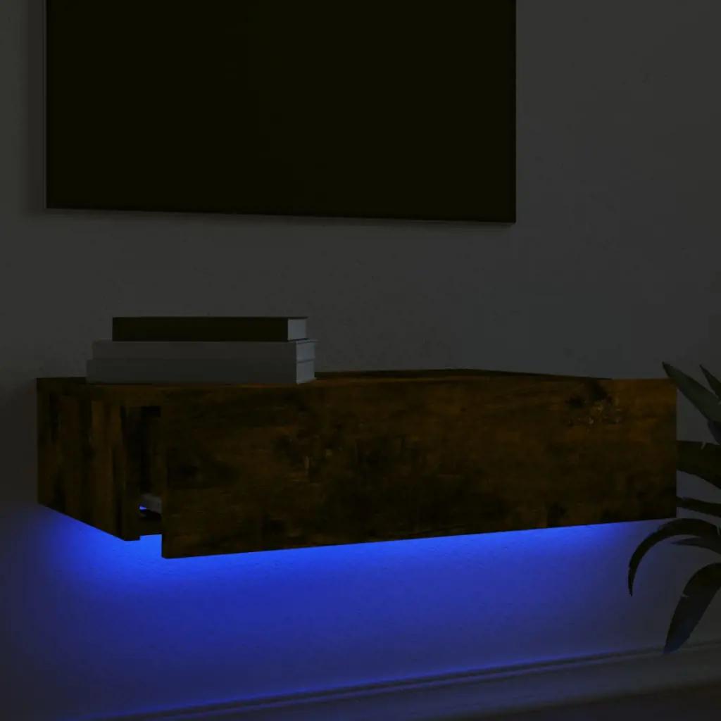 Tv-meubel met LED-verlichting 60x35x15,5 cm gerookt eikenkleur (4)