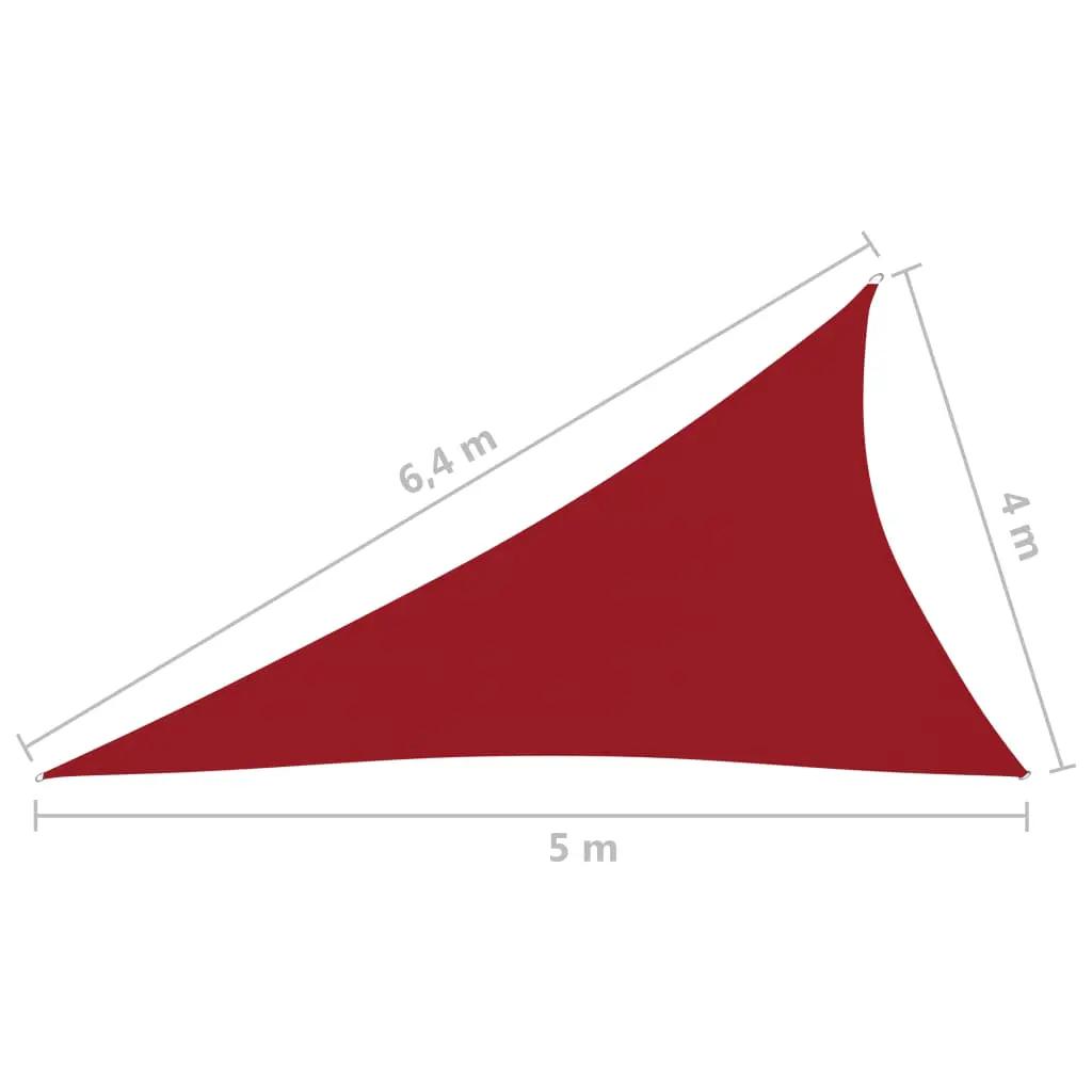 Zonnescherm driehoekig 4x5x6,4 m oxford stof rood (6)
