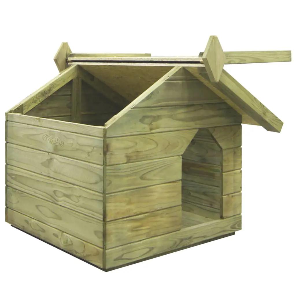 Hondenhok met opklapbaar dak geïmpregneerd grenenhout (4)