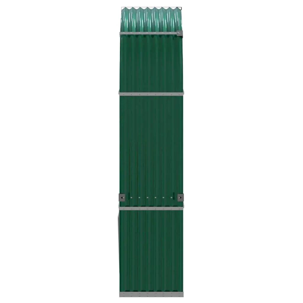 Haardhoutopslag 120x45x210 cm gegalvaniseerd staal groen (5)
