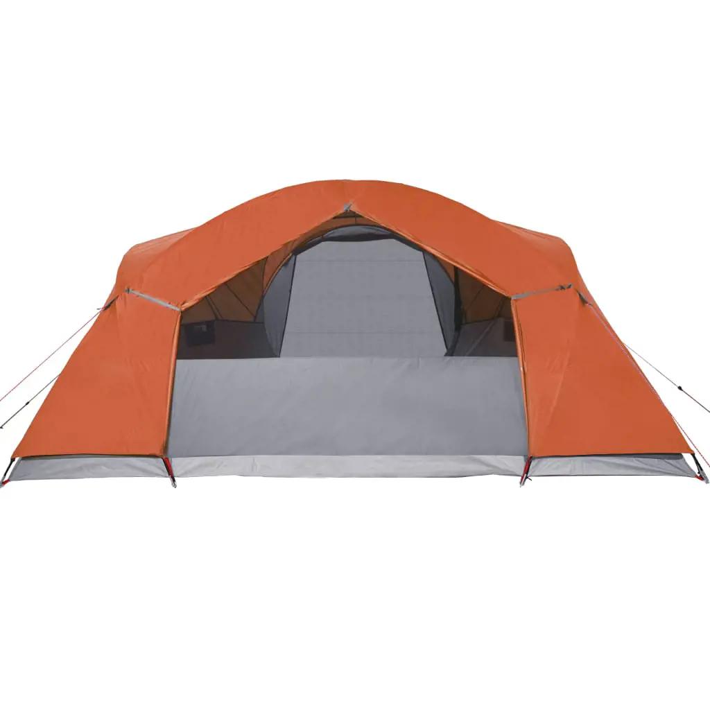 Tent 8-persoons waterdicht grijs en oranje (9)