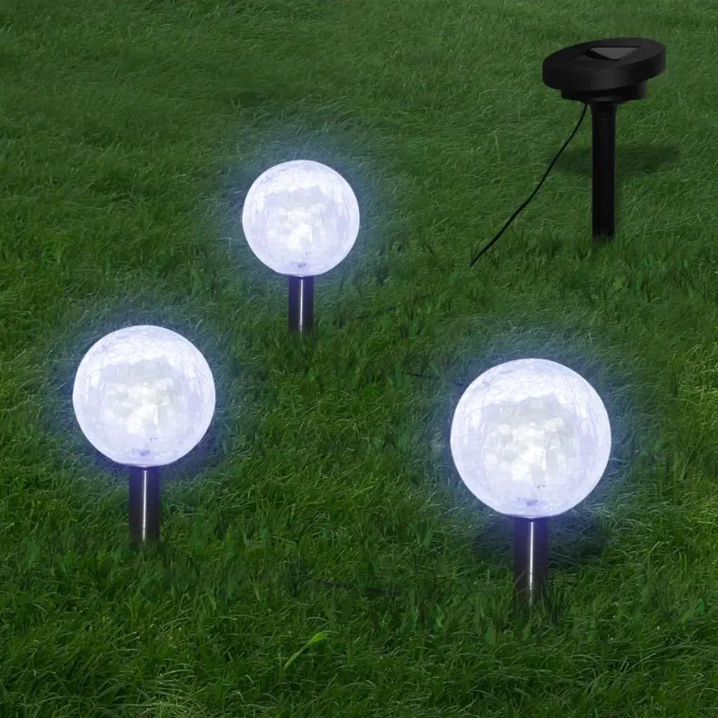 Solarbollampen 3 st LED met grondankers en zonnepaneel