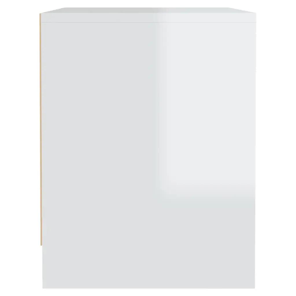 Nachtkastje 45x34,5x44,5 cm spaanplaat hoogglans wit (6)