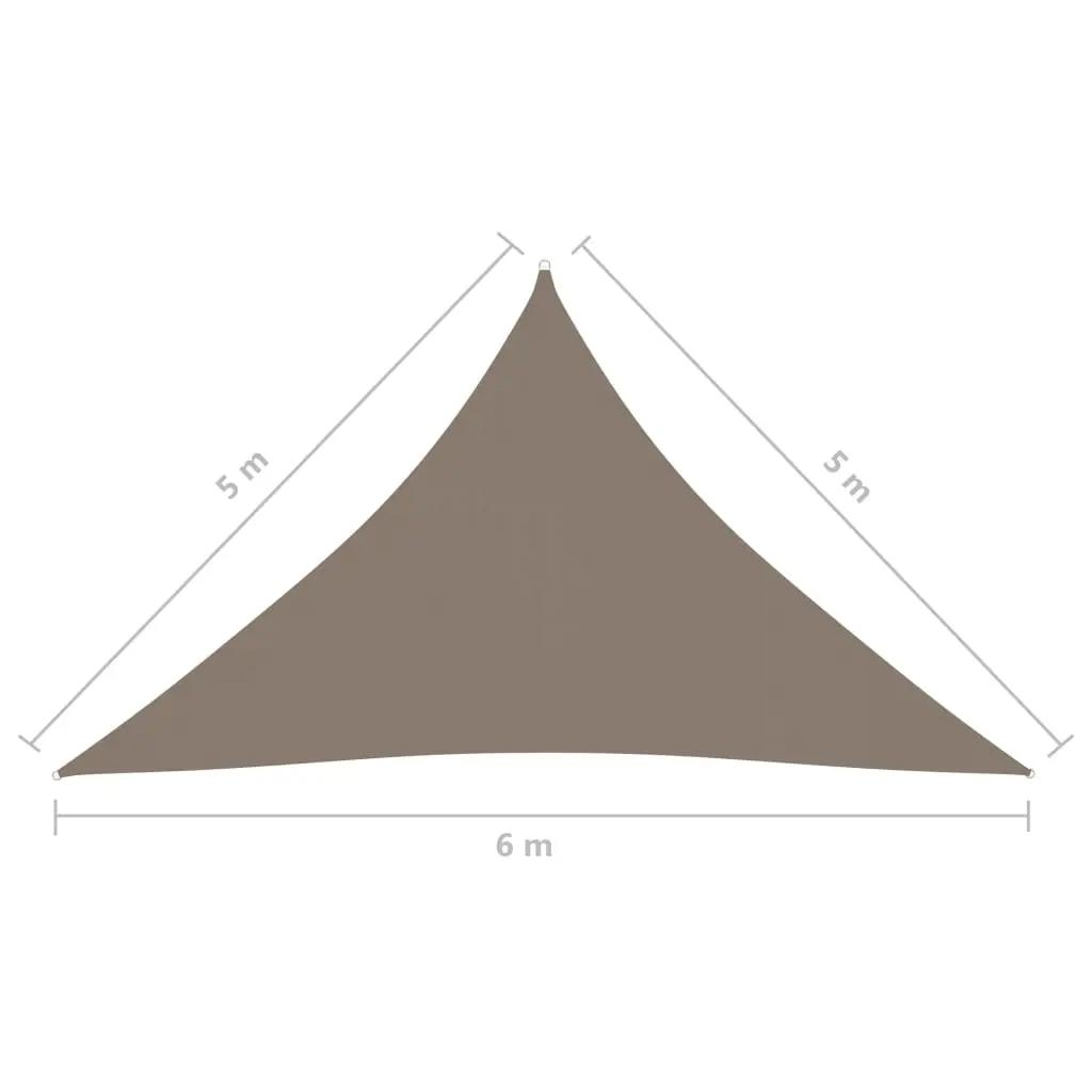 Zonnescherm driehoekig 5x5x6 m oxford stof taupe (6)