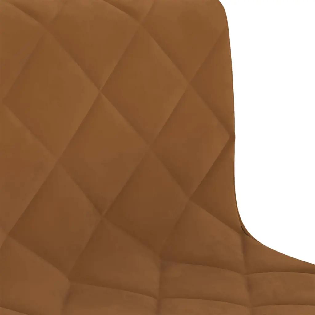 Kantoorstoel draaibaar fluweel bruin (7)