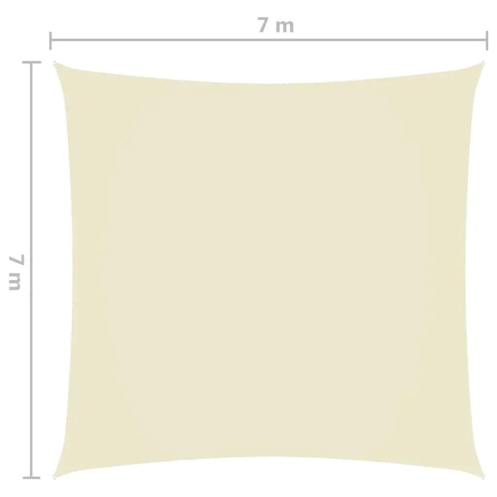 Zonnescherm vierkant 7x7 m oxford stof crèmekleurig (6)