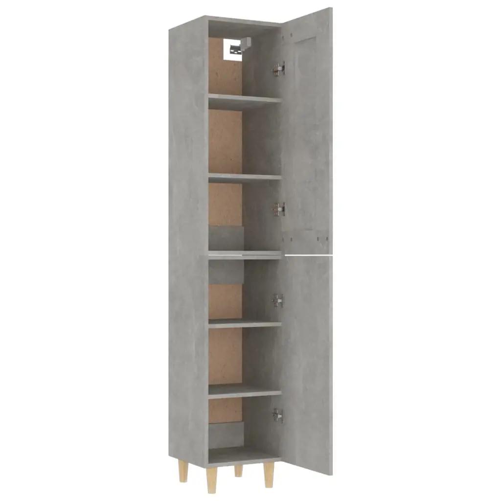 Hoge kast 35x34x180 cm bewerkt hout betongrijs (3)