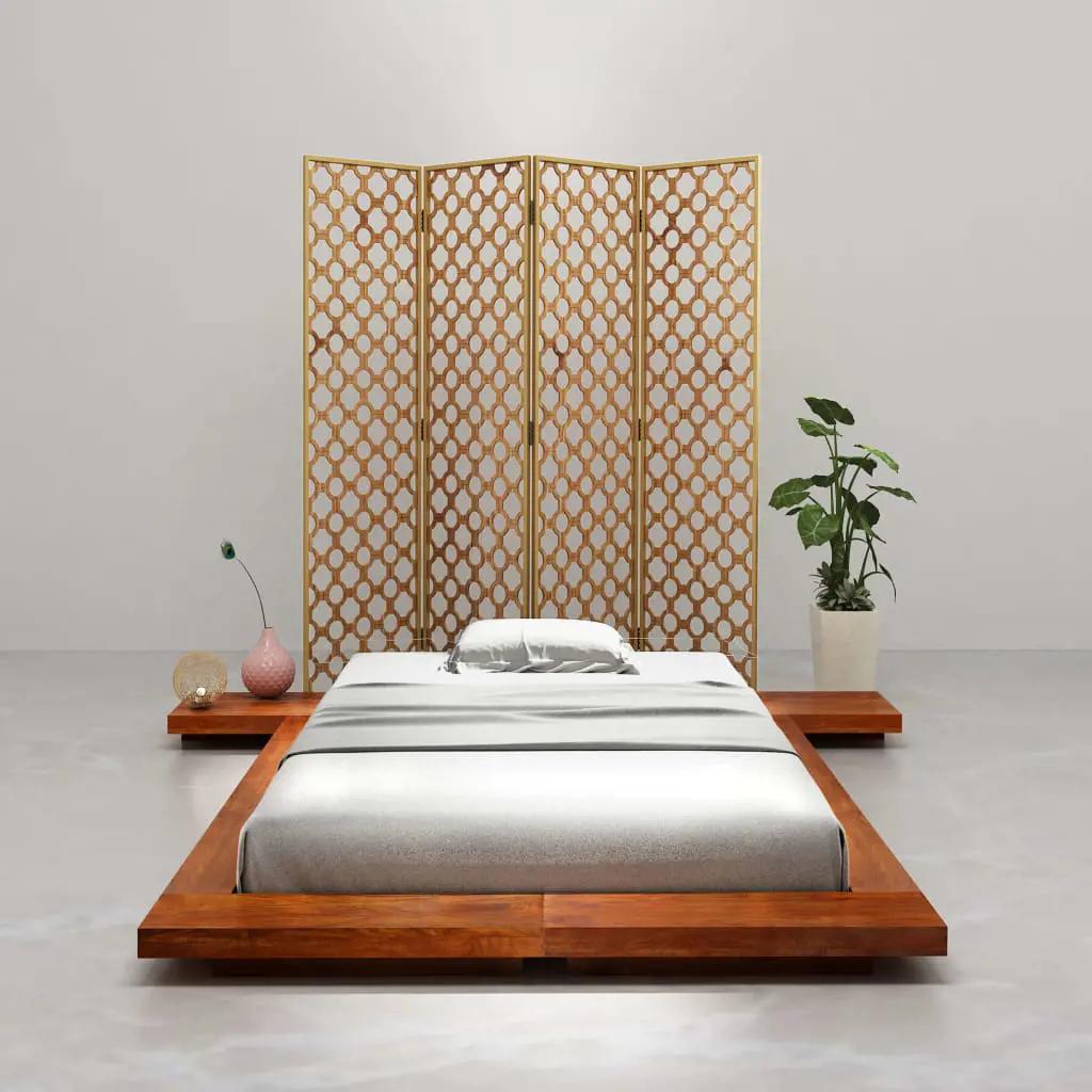 Bedframe Japanse futon massief acaciahout 100x200 cm (2)