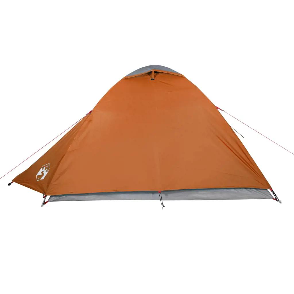 Tent 2-persoons waterdicht grijs en oranje (7)