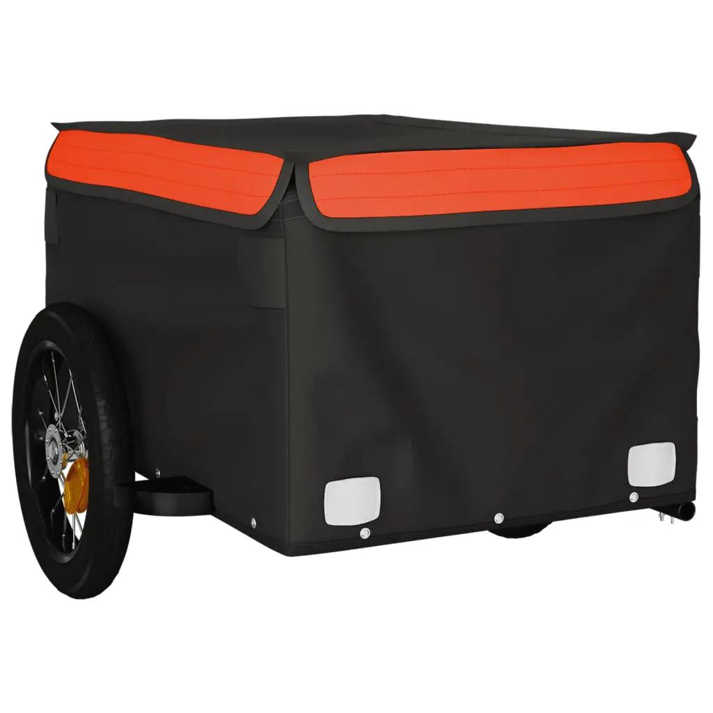 Fietstrailer 30 kg ijzer zwart en oranje (4)