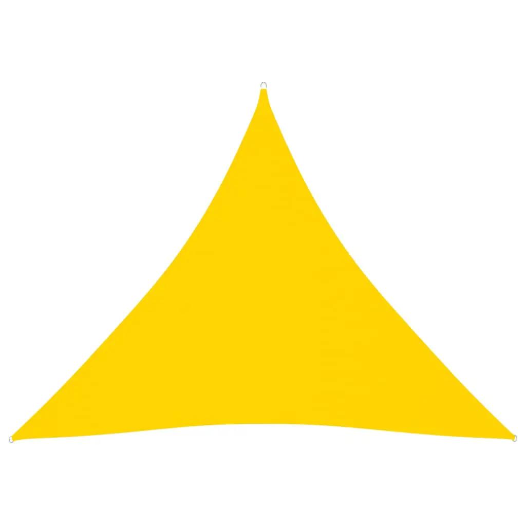Zonnescherm driehoekig 3,6x3,6x3,6 m oxford stof geel (1)