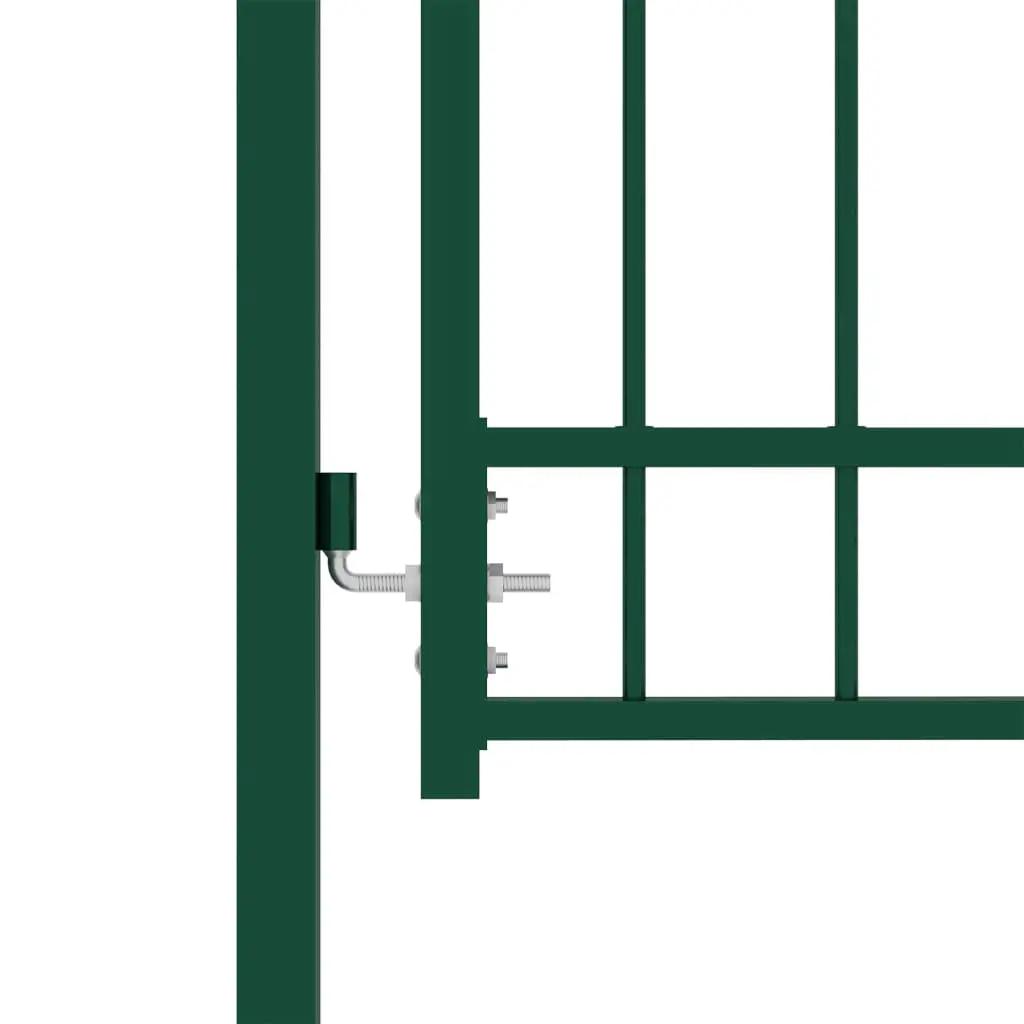 Poort met speerpunten 100x100 cm staal groen (3)