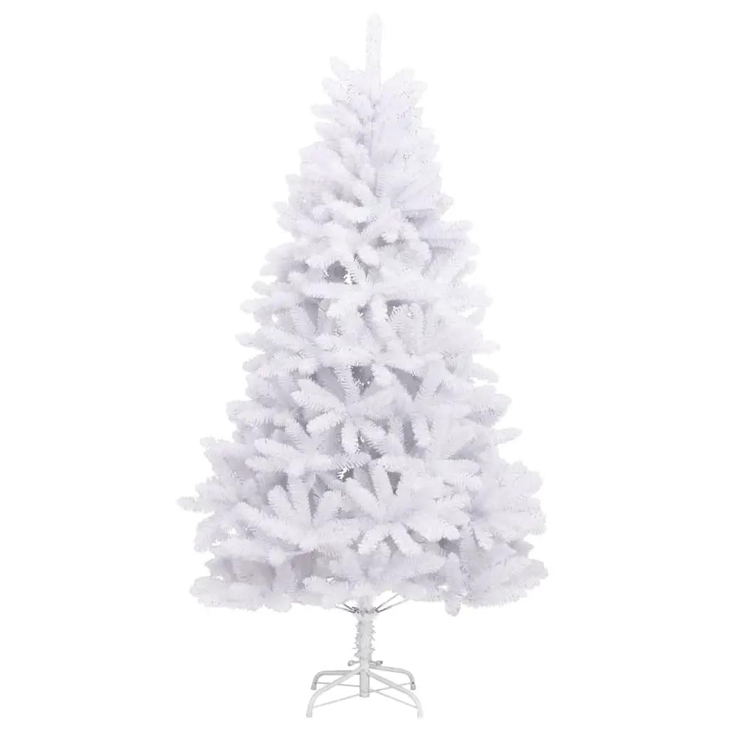 Kunstkerstboom met scharnieren met standaard 210 cm wit (2)