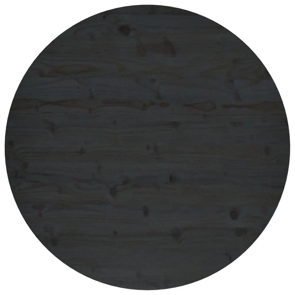 Tafelblad Ø90x2,5 cm massief grenenhout zwart