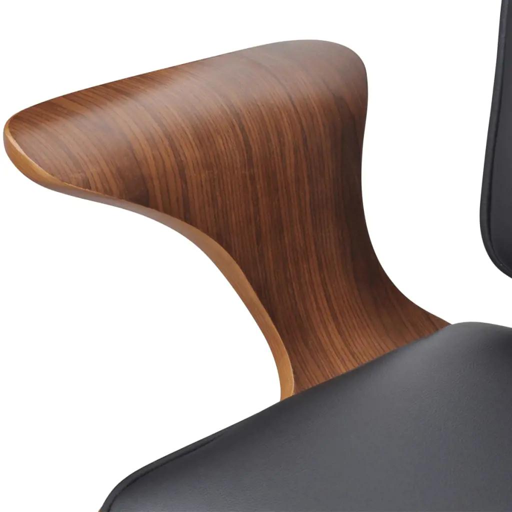 Kantoorstoel draaibaar gebogen hout en kunstleer (4)