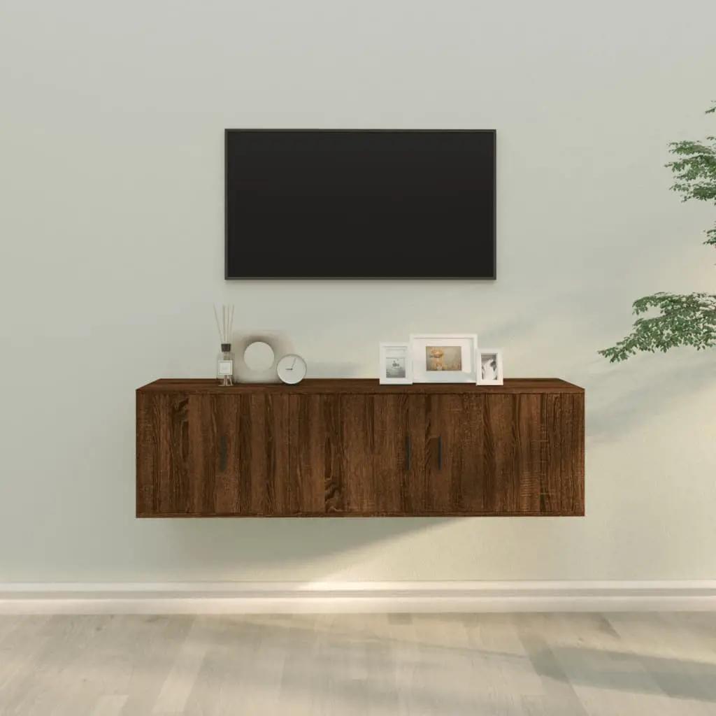 2-delige Tv-meubelset bewerkt hout bruin eikenkleur (1)