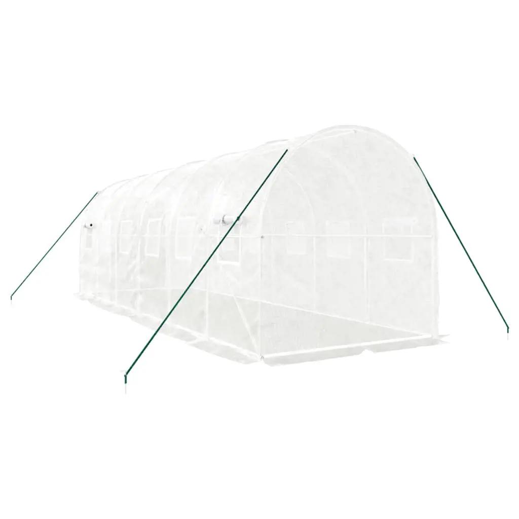 Tuinkas met stalen frame 12 m² 6x2x2 m wit (6)