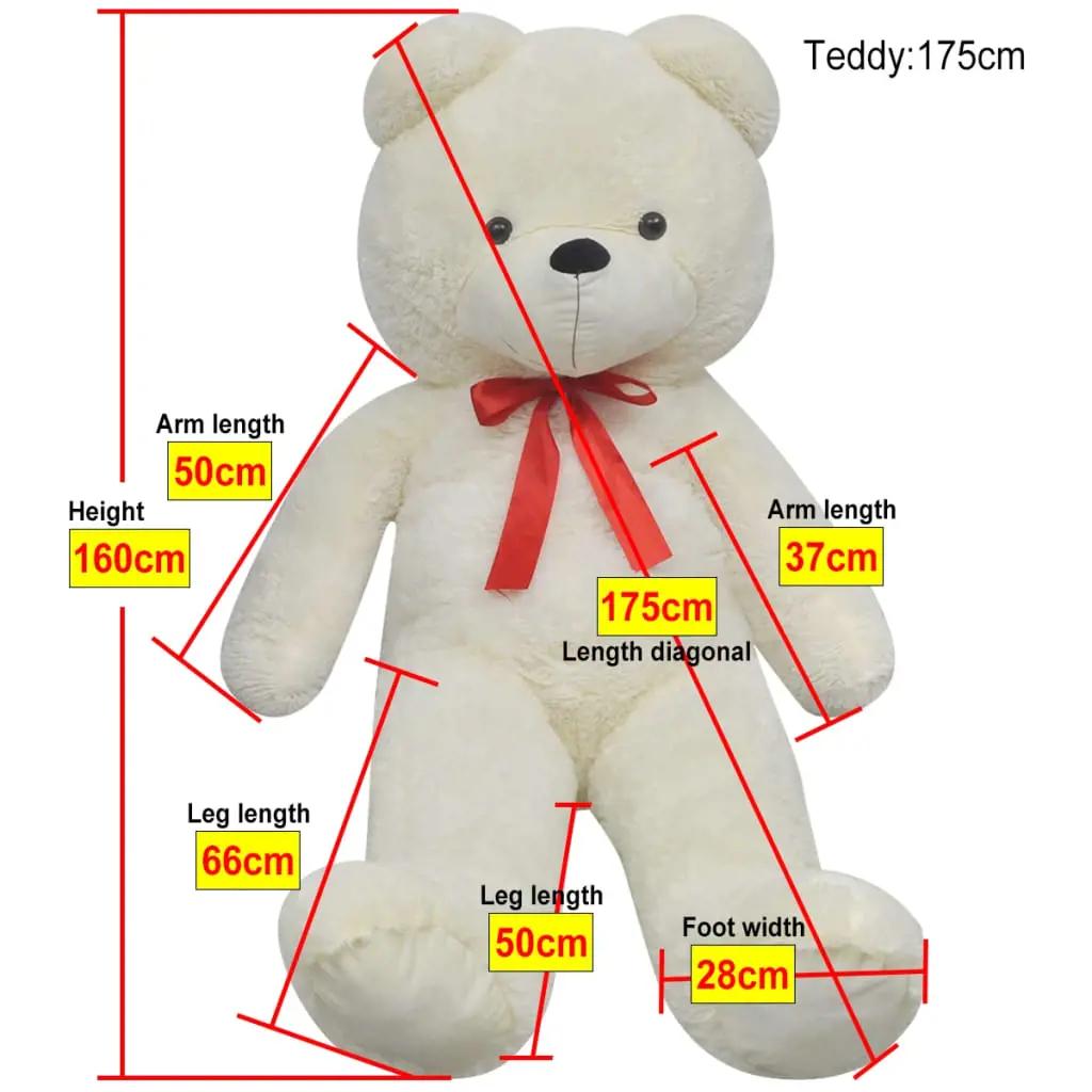 Teddybeer XXL 160 cm zacht pluche wit (5)
