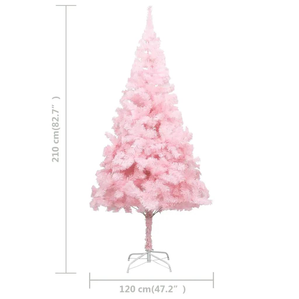 Kunstkerstboom met standaard 210 cm PVC roze (5)