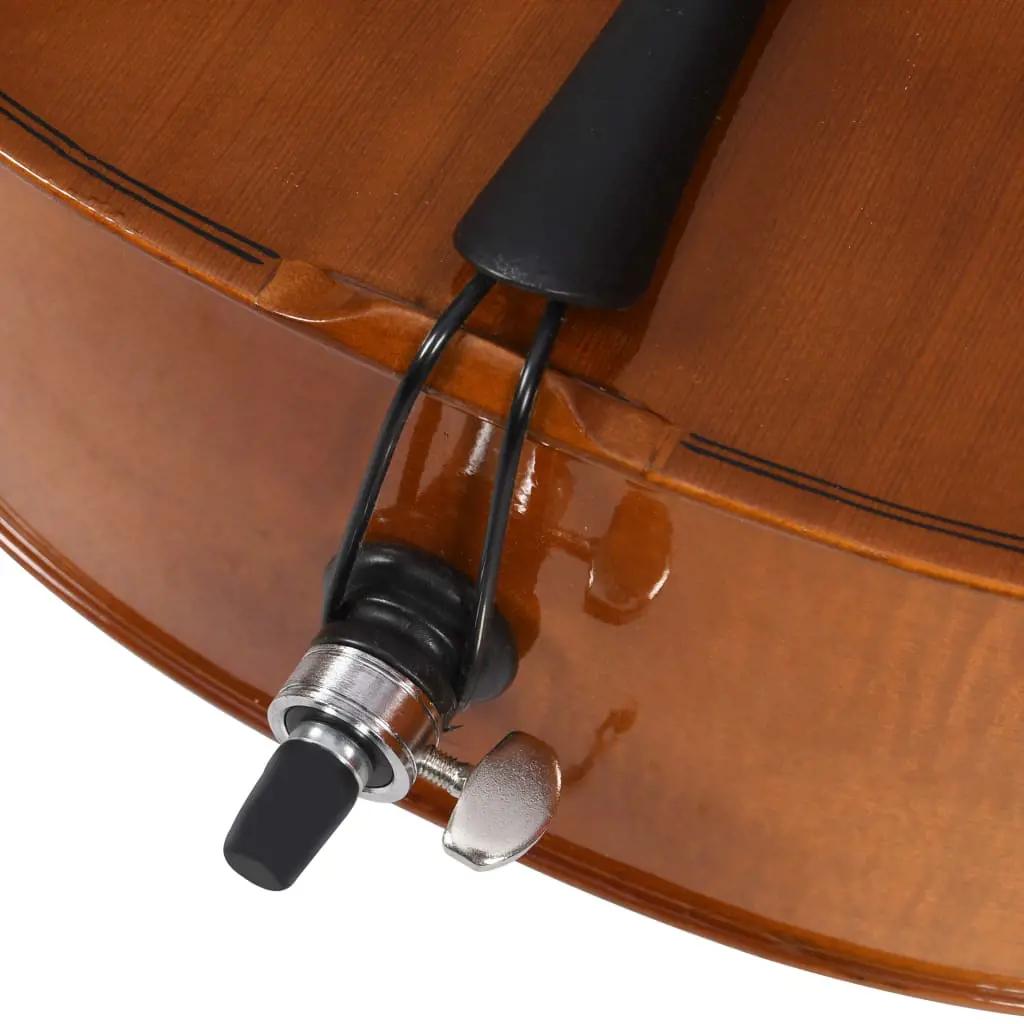 Celloset met tas en haren strijkstok 4/4 donkerhoutkleurig (7)