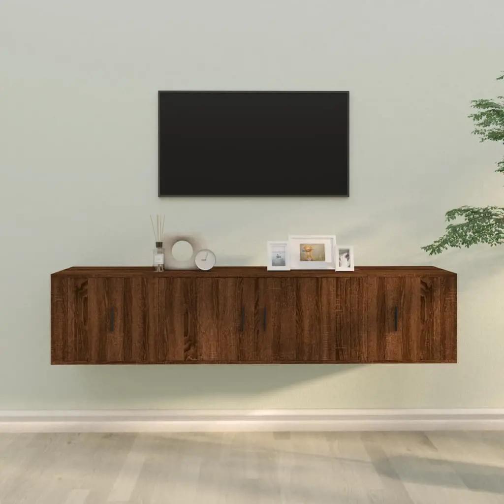 3-delige Tv-meubelset bewerkt hout bruin eikenkleur (1)