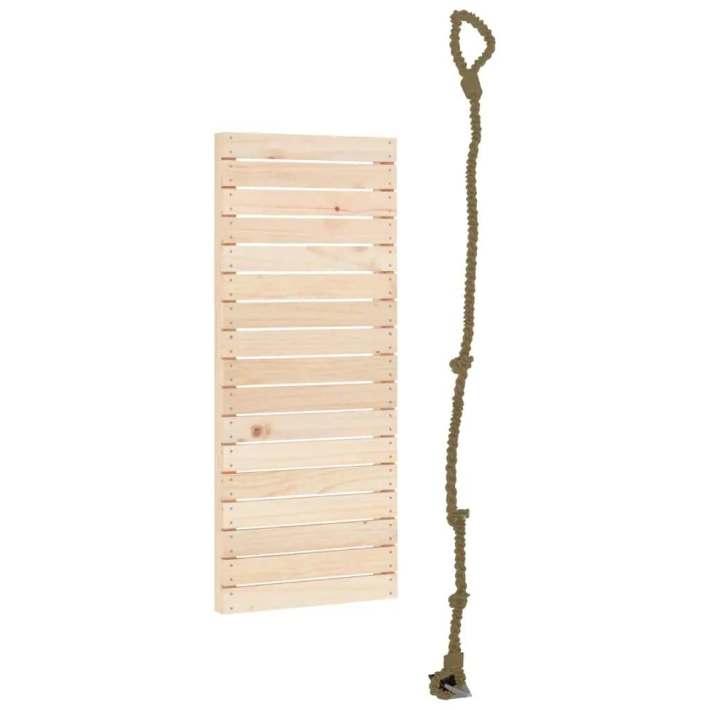 Klimwand met touw 44,5x5x108 cm massief grenenhout