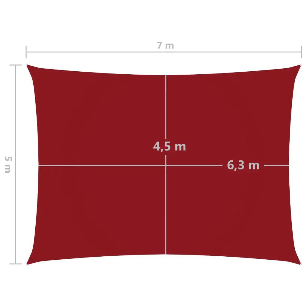 Zonnescherm rechthoekig 5x7 m oxford stof rood (6)