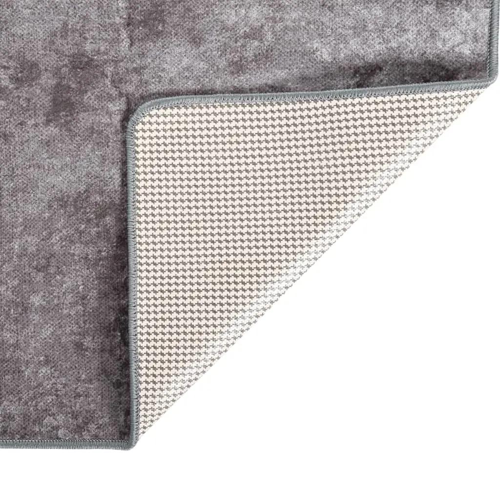 Vloerkleed wasbaar anti-slip 120x170 cm grijs (2)