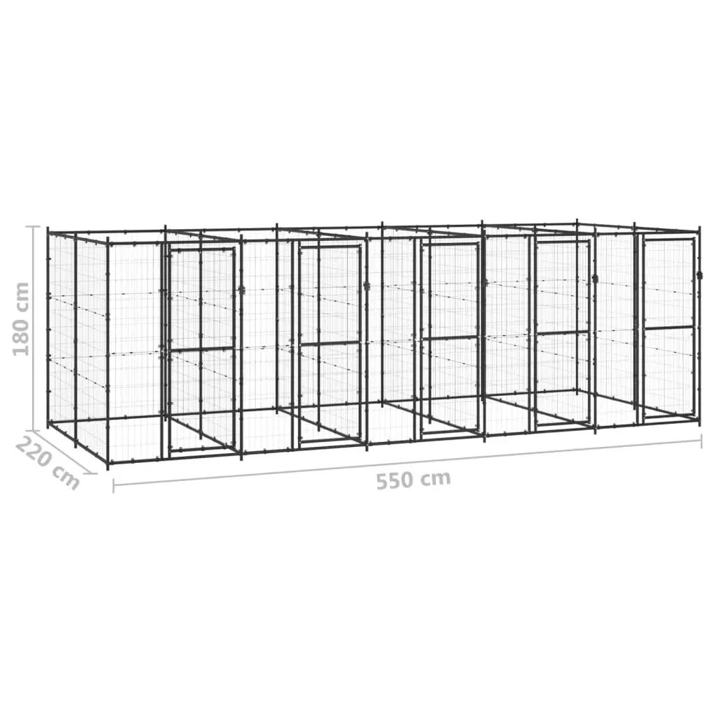 Hondenkennel 12,1 m² staal (6)