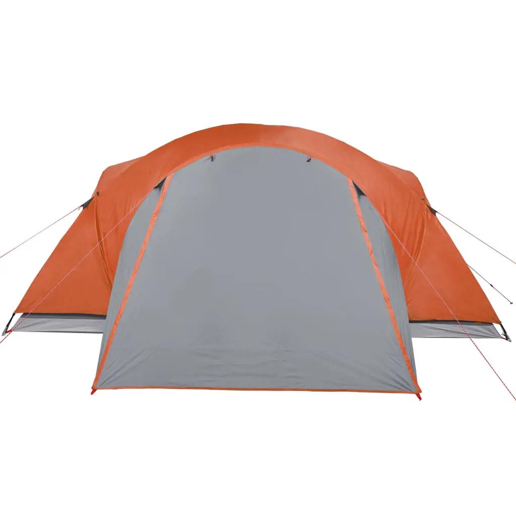 Tent 8-persoons waterdicht grijs en oranje (7)