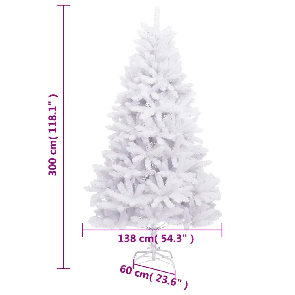 Kunstkerstboom met scharnieren met standaard 300 cm wit (8)