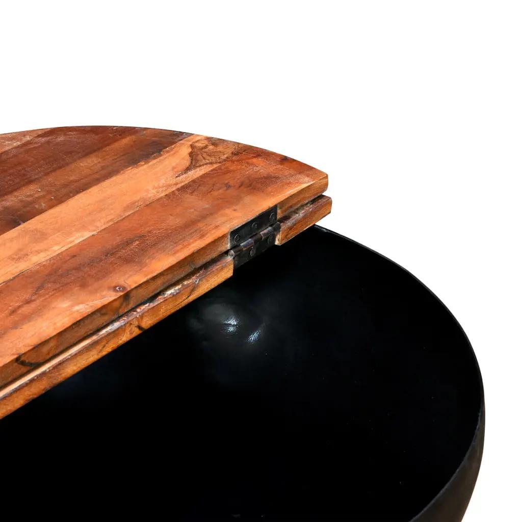 2-delige Salontafelset komvormig massief gerecycled hout zwart (8)