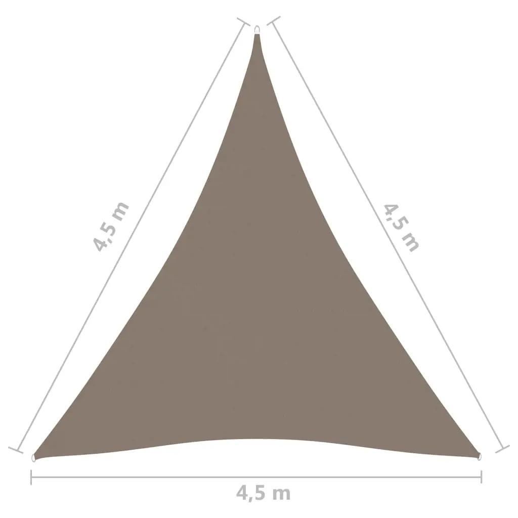 Zonnescherm driehoekig 4,5x4,5x4,5 m oxford stof taupe (6)