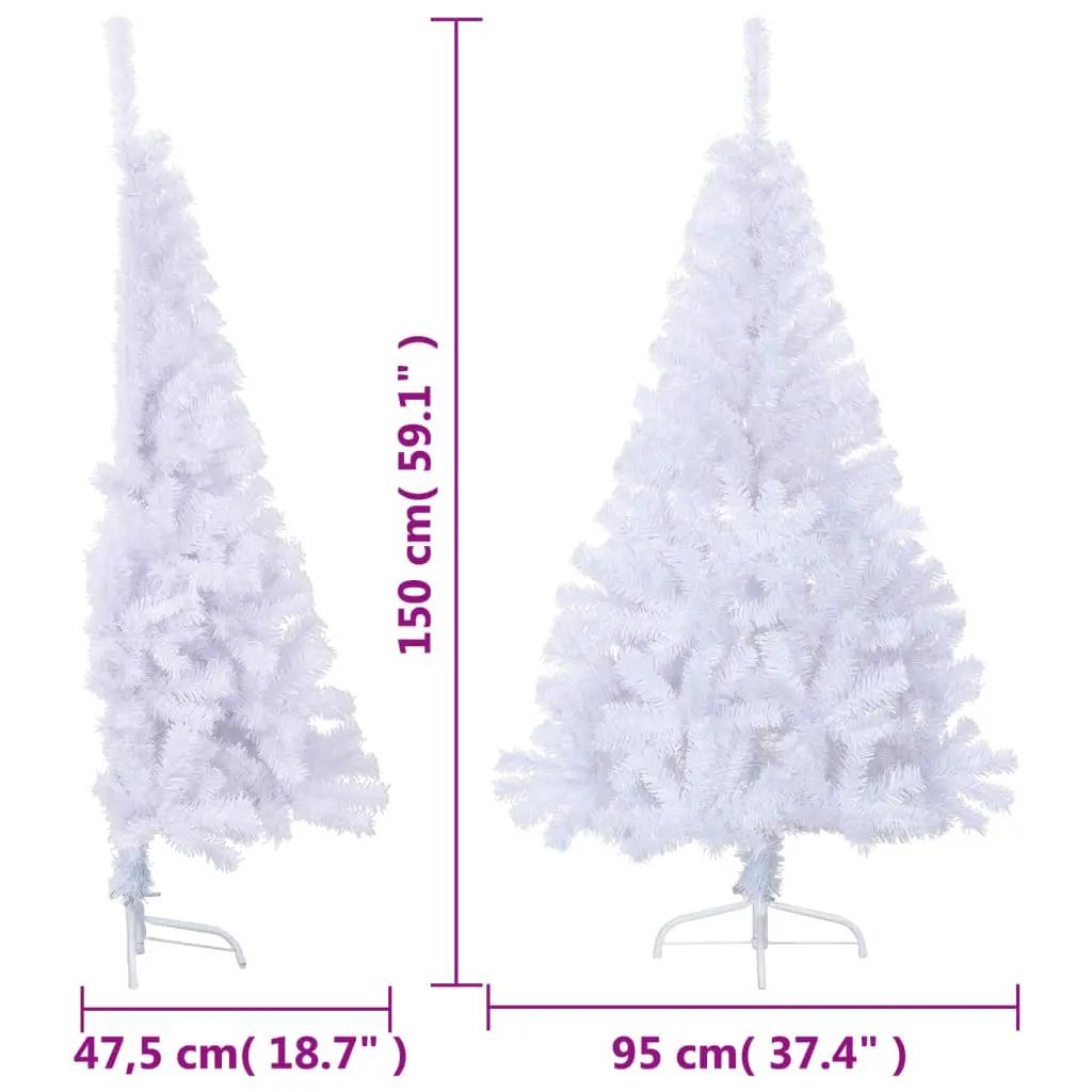 Kunstkerstboom met standaard half 150 cm PVC wit (8)