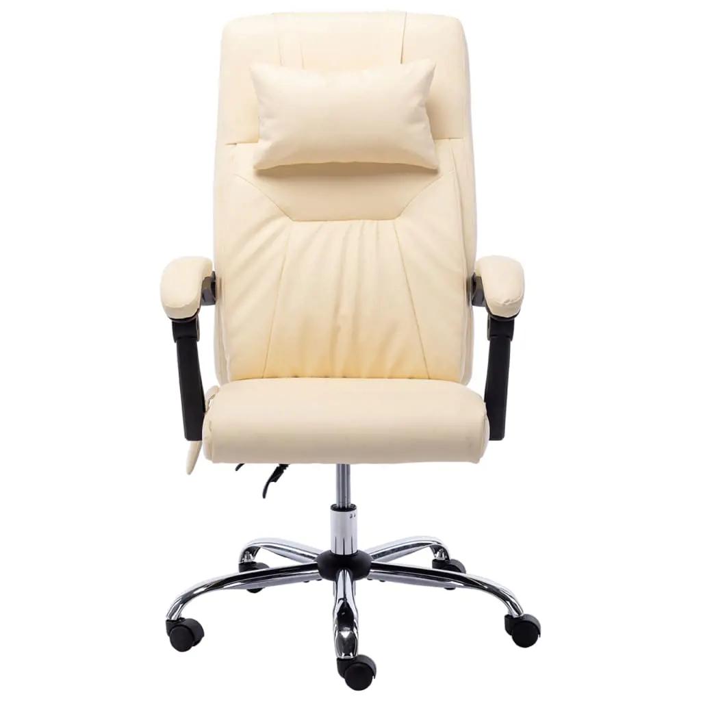 Massage kantoorstoel kunstleer crèmekleurig (2)
