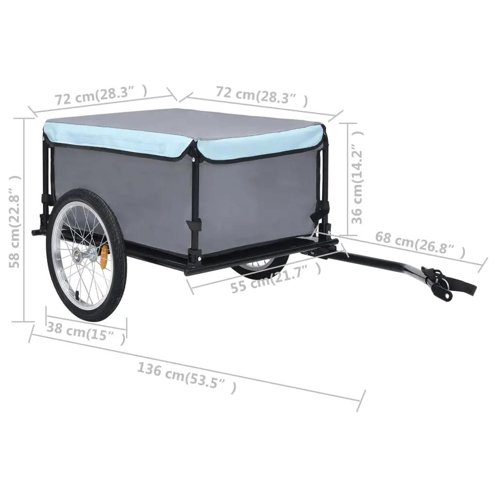 Fietstrailer 65 kg zwart en blauw (8)