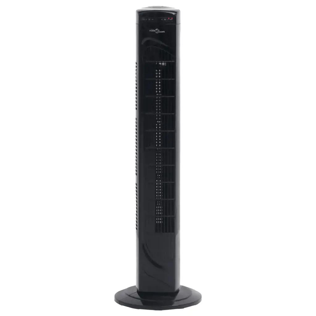 Torenventilator met afstandsbediening en timer ø24x80 cm zwart
