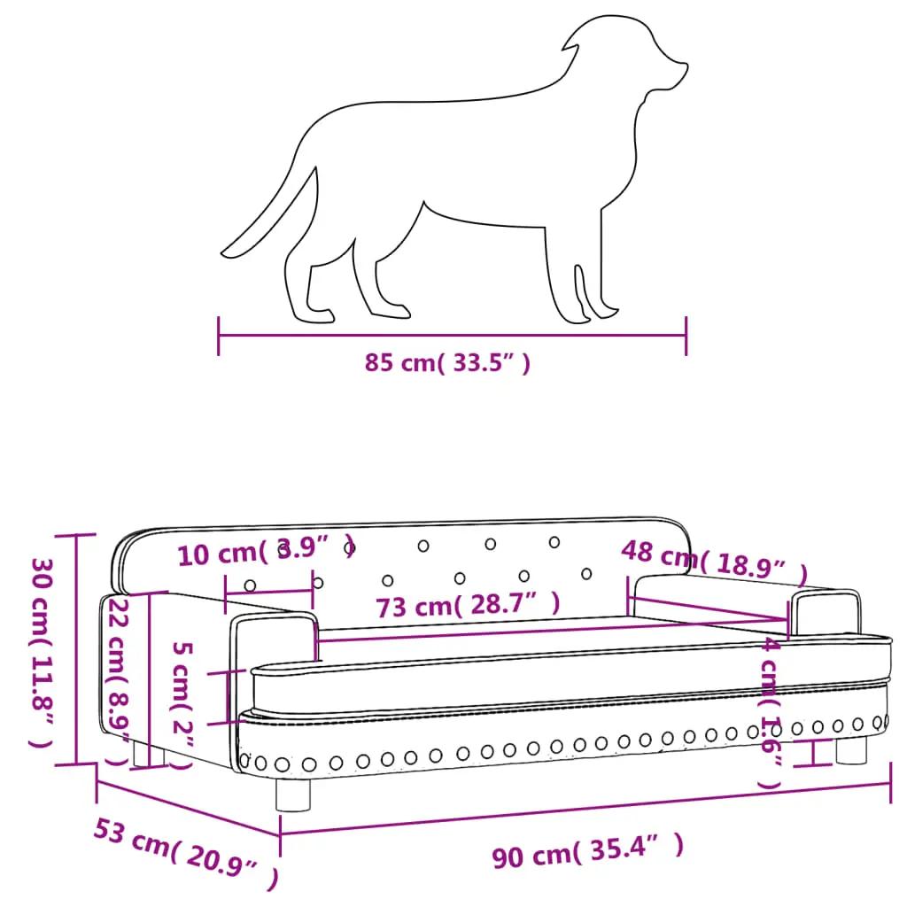 Hondenmand 90x53x30 cm fluweel donkergrijs (7)