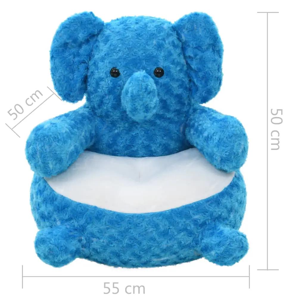 Knuffel olifant pluche blauw (4)